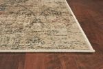 5' X 8' Champagne And Beige Damask Area Rug