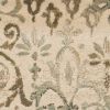 5' X 8' Ivory And Brown Floral Medallion Area Rug