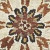 7' Gray Brown And Ivory Wool Floral Medallion Hand Tufted Runner Rug