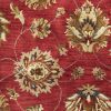 3' X 5' Sienna Gold And Green New Zealand Lambs Wool Floral Vines Hand Tufted Area Rug