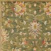3' X 5' Green Red And Ivory New Zealand Lambs Wool Floral Medallion Hand Tufted Area Rug