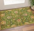 3' X 5' Green Red And Ivory New Zealand Lambs Wool Floral Medallion Hand Tufted Area Rug