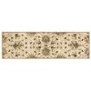 8' Champagne Red And Brown Wool Floral Medallion Hand Tufted Runner Rug
