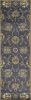 7' Dark Gray Green And Brown Wool Floral Hand Tufted Runner Rug
