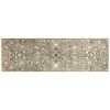 7' Gray Ivory And Brown New Zealand Lambs Wool Floral Hand Tufted Runner Rug