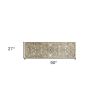 7' Gray Ivory And Brown New Zealand Lambs Wool Floral Hand Tufted Runner Rug