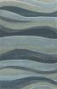 3' X 5' Blue Gray And Ivory Wool Abstract Hand Tufted Area Rug