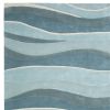 3' X 5' Blue Gray And Ivory Wool Abstract Hand Tufted Area Rug