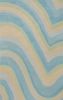 3' X 5' Blue Beige And Green Wool Abstract Hand Tufted Area Rug