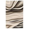 3' X 5' Beige Ivory And Black Wool Abstract Hand Tufted Area Rug
