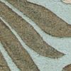 3' X 5' Aqua And Brown Wool Botanical Leaves Hand Tufted Area Rug
