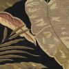 3' X 5' Black Beige And Brown Wool Botanical Leaves Hand Tufted Area Rug