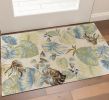 3' X 5' Ivory And Blue Wool Botanical Leaves Hand Tufted Area Rug