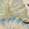 3' X 5' Ivory And Blue Wool Botanical Leaves Hand Tufted Area Rug
