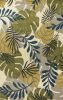 3' X 5' Ivory Green And Blue Wool Botanical Leaves Hand Tufted Area Rug