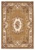 5' X 8' Beige Ivory And Brown Floral Medallion Area Rug