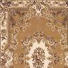 5' X 8' Beige Ivory And Brown Floral Medallion Area Rug