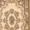 5' X 8' Beige And Brown Floral Medallion Area Rug