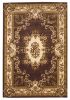 5' X 8' Plum And Ivory Floral Medallion Area Rug