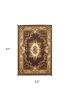 5' X 8' Plum And Ivory Floral Medallion Area Rug