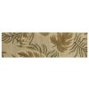 8' Sand And Beige Wool Botanical Leaves Hand Tufted Runner Rug