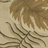 8' Sand And Beige Wool Botanical Leaves Hand Tufted Runner Rug