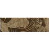 8' Brown And Beige Wool Botanical Leaves Hand Tufted Runner Rug