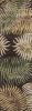 8' Espresso Beige And Green Wool Botanical Leaves Hand Tufted Runner Rug