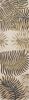 8' Beige Green And Brown Wool Botanical Leaves Hand Tufted Runner Rug