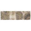 8' Beige Green And Brown Wool Botanical Leaves Hand Tufted Runner Rug