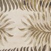 8' Beige Green And Brown Wool Botanical Leaves Hand Tufted Runner Rug