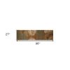 8' Rust Orange And Green Wool Botanical Leaves Hand Tufted Runner Rug