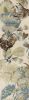 8' Ivory And Blue Wool Botanical Leaves Hand Tufted Runner Rug