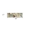 8' Ivory And Blue Wool Botanical Leaves Hand Tufted Runner Rug