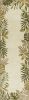 8' Ivory And Green Wool Botanical Leaves Hand Tufted Runner Rug