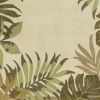 8' Ivory And Green Wool Botanical Leaves Hand Tufted Runner Rug