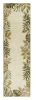 8' Ivory And Green Wool Botanical Leaves Hand Tufted Runner Rug