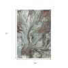 5' X 8' Green And Brown Abstract Area Rug