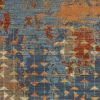 5' X 8' Blue Red And Orange Abstract Area Rug