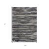 5' X 8' Gray Blue And Black Abstract Area Rug