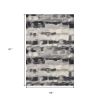 5' X 8' Gray Black And Ivory Abstract Area Rug