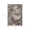 5' X 8' Brown And Ivory Abstract Area Rug