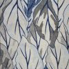 5' X 8' Gray And Navy Blue Botanical Leaves Area Rug