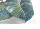 5' X 8' Beige Teal And Green Tropical Botanical Area Rug