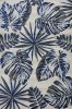 5' X 8' Gray And Blue Botanical Leaves Area Rug