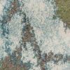 5' X 8' Teal Blue Green And White Floral Vines Area Rug