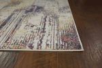 7' Champagne And Beige Damask Round Rug