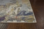 8' Beige And Tan Floral Medallion Distressed Round Rug