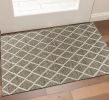 3' X 5' Dark Gray And Ivory New Zealand Lambs Wool Diamond Hand Woven Area Rug