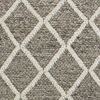 3' X 5' Dark Gray And Ivory New Zealand Lambs Wool Diamond Hand Woven Area Rug